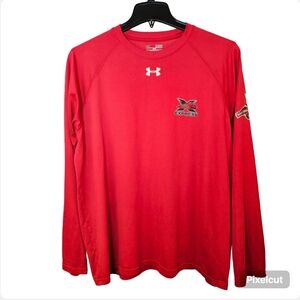 Under Armour heatgear red long sleeve graphic jersey t-shirt size XL US